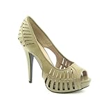 BCBGeneration Women's Evie Open-Toe Pump,Dark Moss,8 M US