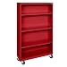 Sandusky Lee BM30361852-01 Red Steel Mobile Book Case, 58" Height x 36" Width x 18" Depth, 4 Shelves