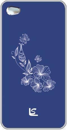 iPhone 4S Case White on Blue Butterfly Flower