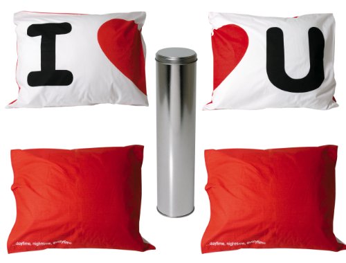 Wanted CN930 Kopfkissenset I Love You Baumwolle Preisvergleich