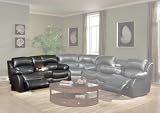 Charcoal Leather Motion Loveseat (Charcoal) (40H x 78W x 40D)