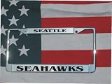 Seattle Seahawks Chrome Laser Engraved License Plate Frame NFL