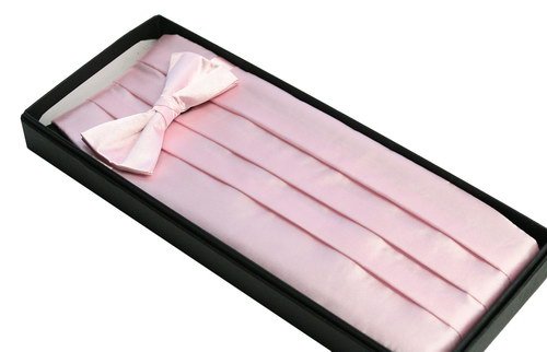 Classy Pink Cummerbund and Bow Tie Set with Box