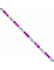 Genuine .925 Sterling Silver Pink Tourmaline And Diamond Bracelet 5.5 Grams . 100% Satisfaction Guaranteed.