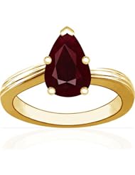 14K Yellow Gold Pear Cut Ruby Solitaire Ring (GIA Certificate)