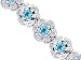 Melody of Gemstones 8.75 carats total weight Round Cut Swiss Blue Topaz White CZ Flower Link Bracelet in Sterling Silver