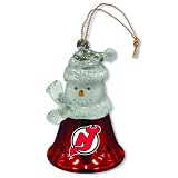 Pack of 3 NHL New Jersey Devils Snowman Bell Christmas Ornaments 2.5"