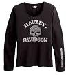 Harley Davidson Women's Long Sleeve Skull Tee Shirt. Graphics & embellishments. 99081-09VW