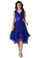 V-neck Ruched Chiffon Sleeveless Evening Dress/Mother-of-the-Bride Dress/Prom Dress/Party Dress/Wedding Dress 