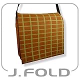 Men's Leather Messenger - J. Fold Men's Leather Messenger - Color: (Brown w/Green Plaid)