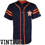 MLB Houston Astros 1986 Cooperstown Adult Short Sleeve Synthetic Button Front Jersey