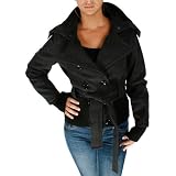 SEAN JOHN Womens Military Trench Cropped Wool Peacoat Jacket Coat
