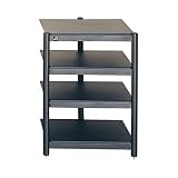 Lovan Affiniti Hifi Rack, 4-Tier Matte Black Frame w/Matte Black MDF Boards