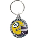 Green Bay Packers Pewter Helmet Round Keychain