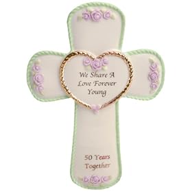 Precious Moments 50th Anniversary Cross Plaque