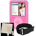 Apple 3rd Generation iPod Nano 4gb 8gb with Video Premium Pink Silicon Skin Case Cover With Adjustable Sports Armband and LCD Screen Body Protector
