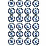Chelsea Crest style 24 Edible Wafer Paper Fairy/Cup Cake Toppers on an A4 sheet - Birthday Cake and Party Idea