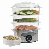 Master Chef MCSD3 3-Tier Stainless Steel Food Steamer, 9.6-Liter