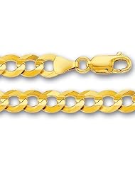 14K Yellow Gold Comfort Curb Chain Bracelet - Width 5.7mm - Length 8.5 Inch
