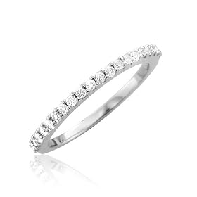 14k White Gold Wedding Eternity Diamond Band Bridal Ring (HI, I, 0.25 carat)
