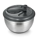 Polder 3190-75 Salad Spinner with Silicone Base, Stainless Steel