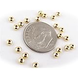IMAGE OF 200 Gold Plated Sterling Silver 3mm Flat Saucer Rondell Beads ITALY