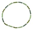 Anklet - A43 - Stretch - 4mm Swarovski (TM) Crystal and Heishi Beads - (9") ~ Green Mix