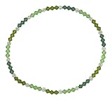 418dBguR2XL. SL160  Anklet   A43   Stretch   4mm Swarovski (TM) Crystal and Heishi Beads   (9) ~ Green Mix