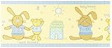 Readyroll Best of Friends Self-Adhesive Rabbit Wallpaper Border BLUE