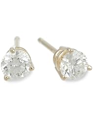 14k Gold Round-Cut Basket Setting 3-Prong Diamond Studs (1/3 cttw, I-J color, I1-I2 Clarity)