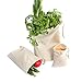 CoZroom Cotton Muslin Bag Tote Natural Color Reusable Durable for Grocery Shopping Craft DIY Promo Set of Six
