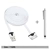 Buy IPhone USB Cables - InfoTechnica&Acirc;&reg; 3m White Generic Durable Flat "Noodle" USB A to 30pin Data Charging Cable Compatible for iPhone&Acirc;&reg; 4 4S & Ipad&Acirc;&reg; 2-3 (3m /6.5FT, White)