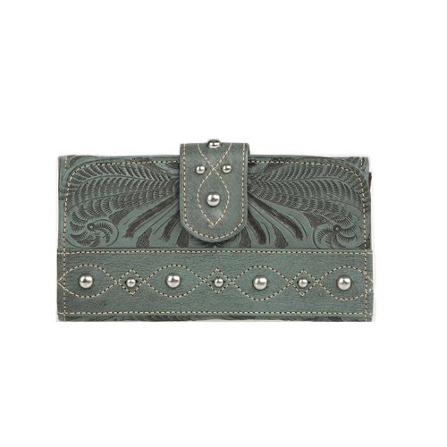 Cover image : American West Over the Rainbow Collection Ladies Tri-fold Wallet in Turquoise