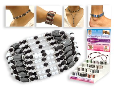 Click here to buy Black & Pearl Bella Diverso Magnetic 33 Beaded Strand! Anklet, Necklace, Bracelet + More!.