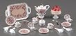 Reutter Porcelain Classic Rose Miniature Tea Service