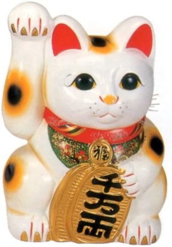Tokoname beckoning cat Misono white oval kleptomaniac cat ( right hand ) No. 13 height : 40.5cm 21 cat 03
