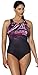 Aquabelle Women's Black Plum High-Neck Swimsuit