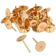 24 Earrings Posts Flat Beading Gold Filled Jewelry 6mm