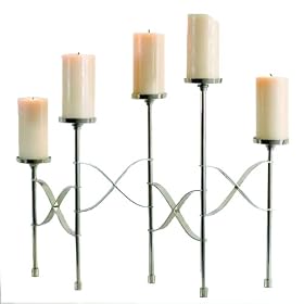 Global Views 32-1 2-Inch Long Folding Silver Screen Candelabra, Nickel Finish