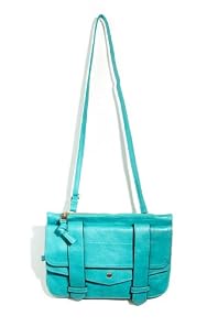 Strapped Up Outlined Satchel in Turquoise