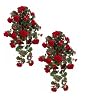 TWO 36" Artificial Geranium Hanging Flower Bushes