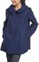ABS by Allen Schwartz Women's Swing Coat With Double Tulip Collar,Blue,Medium