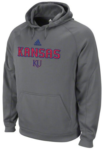 adidas Kansas Jayhawks Gray 2011 Sideline Pin Dot Performance Pullover Hoodie Sweatshirt