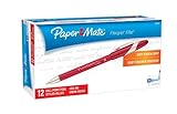 Paper Mate Flexgrip Elite Stick Medium Point Ballpoint Pens, 12 Red Ink Pens (85589)