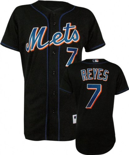 Jose Reyes Black Majestic MLB Alternate Authentic New York Mets Jersey
