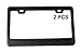 ICBEAMER Black Carbon Fiber Surface Custom License Plate Frame Tag Snap Fit Front Rear Auto Car Truck [Pack of 2 pcs]