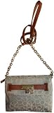 Women's Calvin Klein Purse Handbag Keylock Crossbody Off-White/Champagne