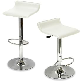 Click here to buy Bar Stool Airlift Swivel Barstools Adjustable White (Set of 2) by Talentstar.