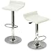 Bar Stool Airlift Swivel Barstools Adjustable White (Set of 2)
