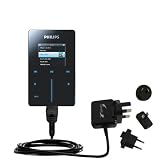 International Wall Home AC Charger for the Philips GoGear Digital Music Jukebox 30GB HDD6330 - uses Gomadic TipExchange Technology